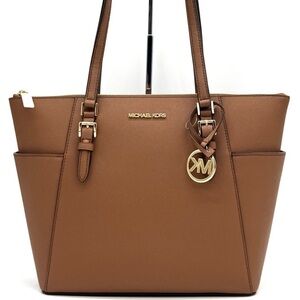 Michael Kors Large Charlotte TZ Tote Bag Luggage Brown
